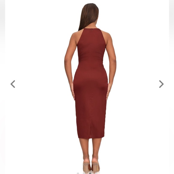 Andrea Iyamah Reni Midi Dress - Chocolate - Picture 2 of 4